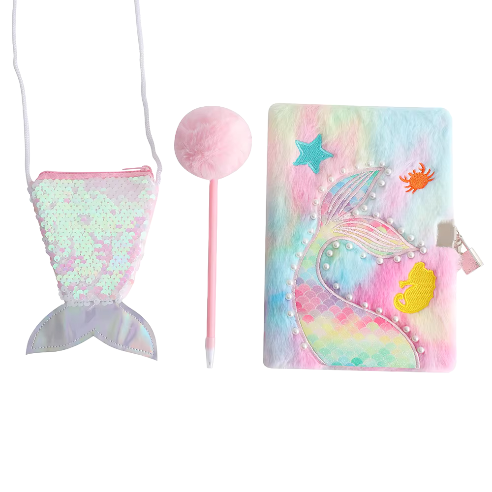 Mermaid Plush Notebook Set