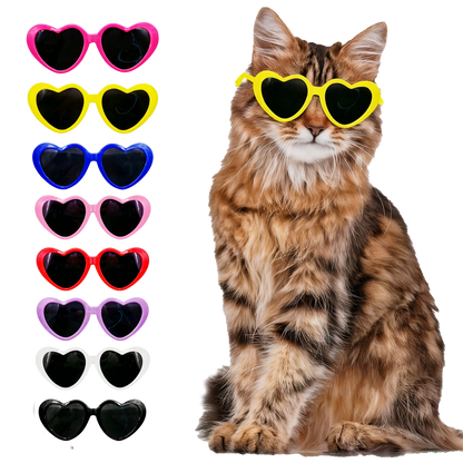 Cute Heart-Shaped Cat Sunglasses Toy - Catcorns