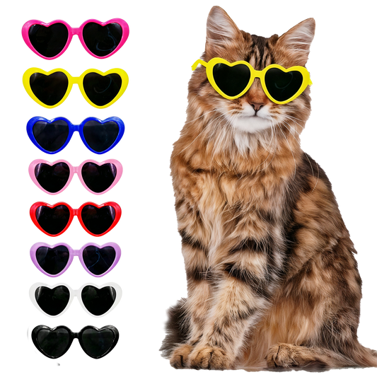 Cute Heart-Shaped Cat Sunglasses Toy - Catcorns