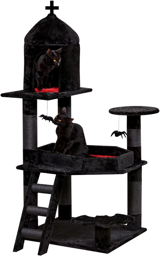 Gothic Cat Tree with Coffin Bed