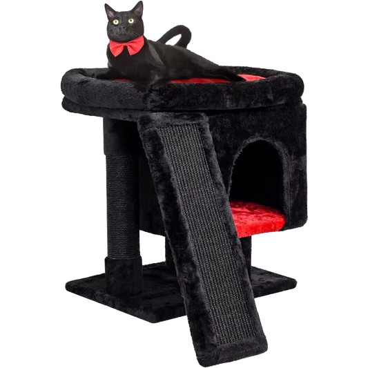 Gothic Cat Tree with Coffin Bed for Indoor Cats